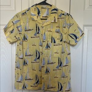 Janie and Jack Yellow Sailboat Button-Down Shirt